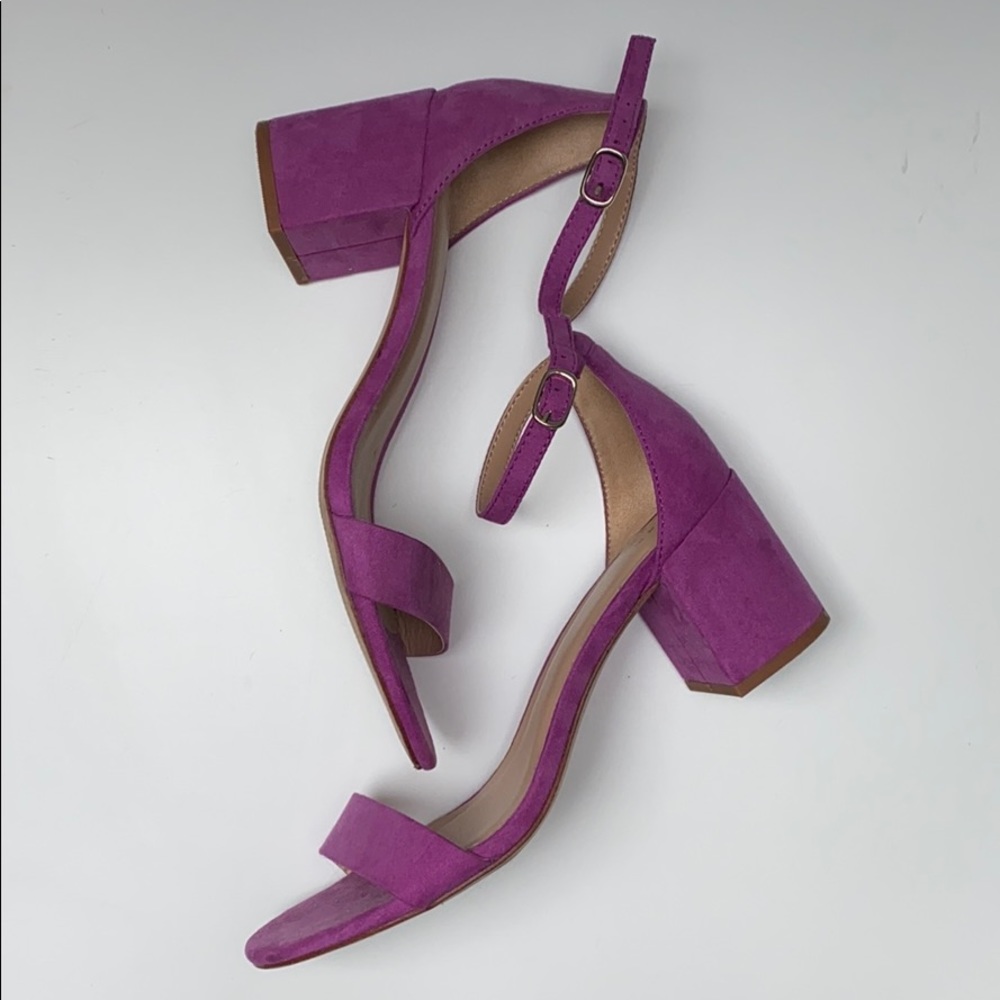Fushia Block Heel Sandals